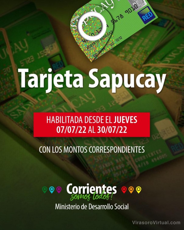 Desde este jueves 7 de julio se habilitan las tarjetas Sapucay