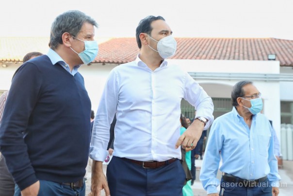 Valdés y Manes recorrieron juntos el Hospital de Campaña