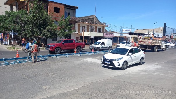 Iniciaron obras de mejoramiento vial en la intersección de Ayacucho y Chacabuco