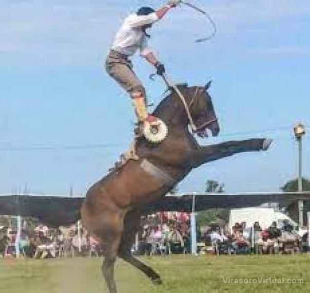 Un jinete está grave tras caer de su caballo en una fiesta de doma en Goya