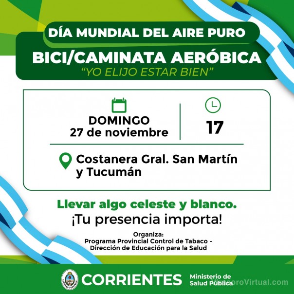 Salud realizará actividades de concientización por el Día Mundial del Aire Puro