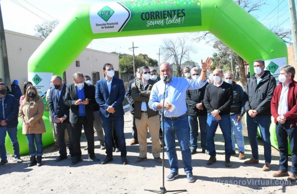 Valdés habilitó 41 cuadras de cordón cuneta y ripio en los barrios Santa Teresita y Villa Chiquita