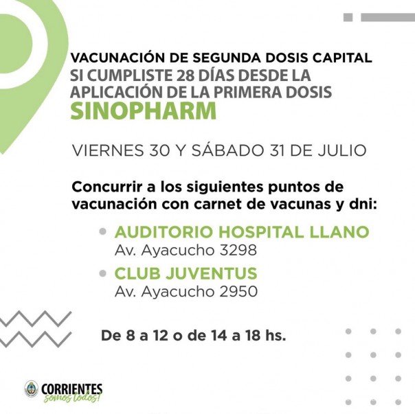 Vacuna Sinopharm: este viernes y sábado se inoculará la segunda dosis