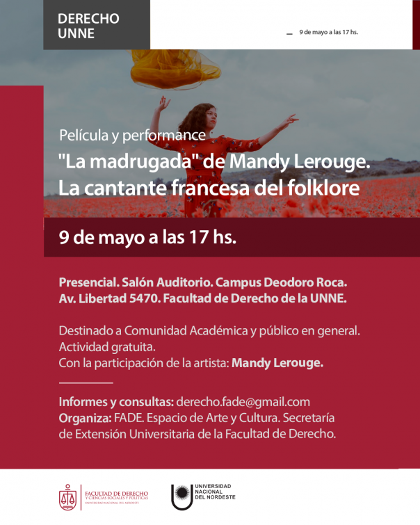 Cantante francesa se presenta en Abogacía  para hablar de Cine y Derecho