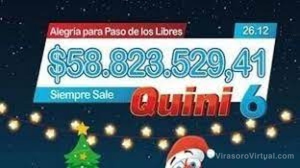 Un apostador de Paso de los Libres ganó $58 millones en el sorteo de Navidad del Quini 6