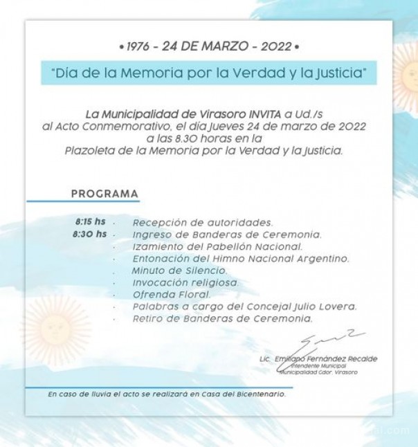 Acto conmemorativo por el Día de la Memoria