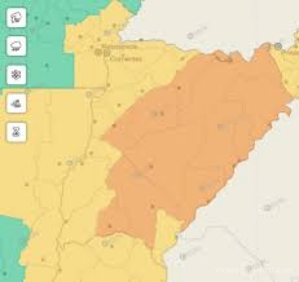 Alerta amarilla y naranja por fuertes tormentas en Corrientes