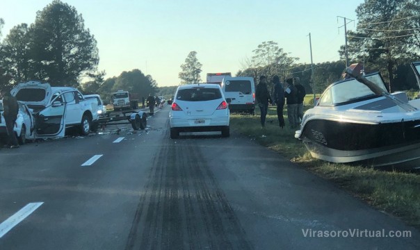 Hace instantes: choque frontal cerca de Ituzaingó entre una S10 y un Onix cobra dos vidas