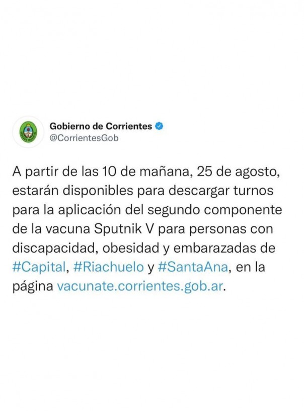 Se otorgan turnos de vacunación para personas con discapacidad, obesidad y embarazadas