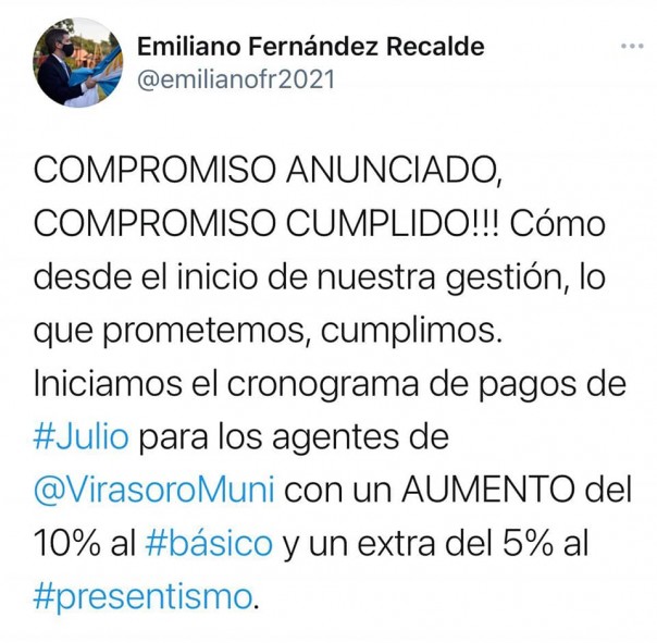 Atención cronograma de pagos para empleados municipales