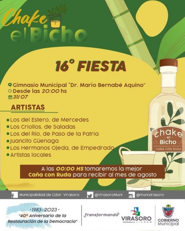 Te invitan a vivir la 16°  Fiesta del #ChakeElBicho