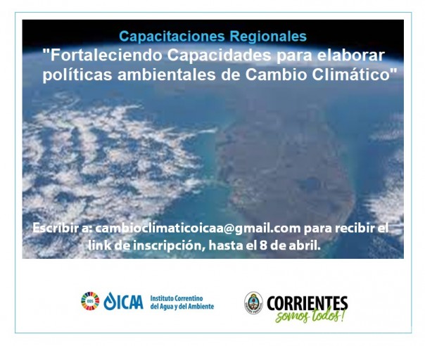 Invitan a capacitaciones regionales para políticas de cambio climático