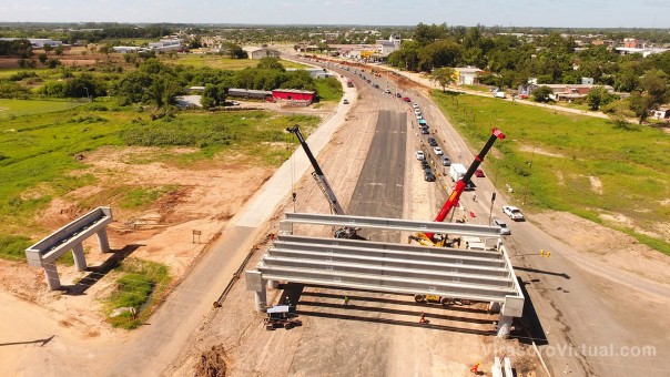 Vialidad Nacional construye el segundo paso sobre nivel de la Autovía de Corrientes