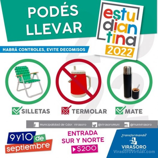 ¿Que podés llevar a la ESTUDIANTINA 2022?