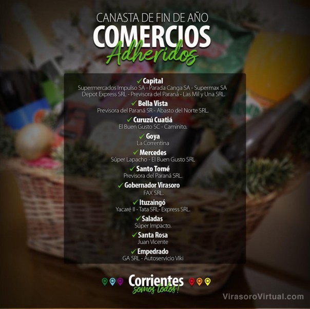 Comercios Adheridos para adquirir la Canasta de Fin de Año