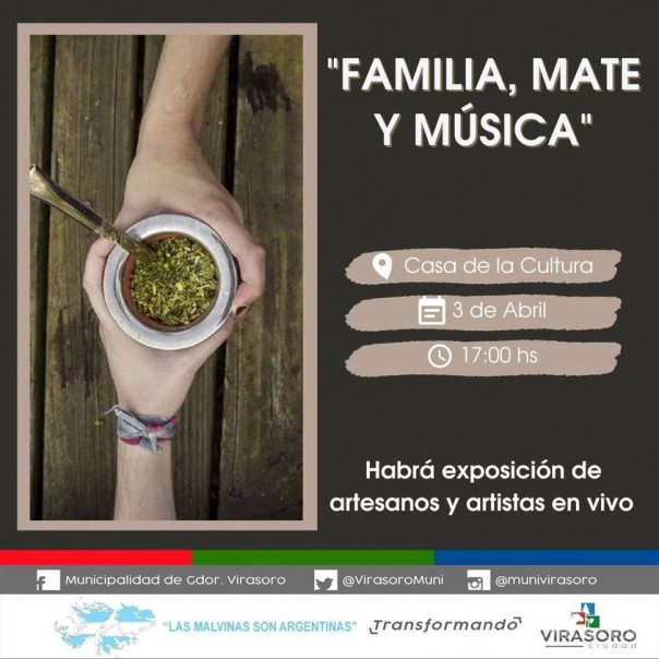 Este domingo 3 de abril vení a la Casa de la Cultura a las 17 hs