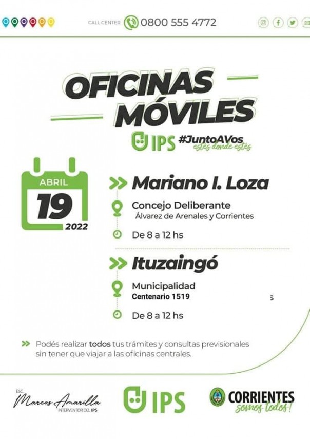 Oficinas Móviles del I.P.S. en Ituzaingó
