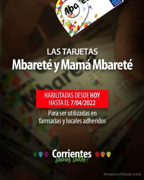 Salud Pública comunica que se encuentran habilitadas las tarjetas Mbareté y Mamá Mbareté