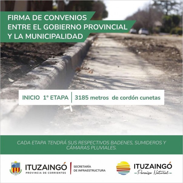 Junto al @gobiernocorrientes estamos empezando los primeros 3185 metros de cordón cuneta en nuestra ciudad.