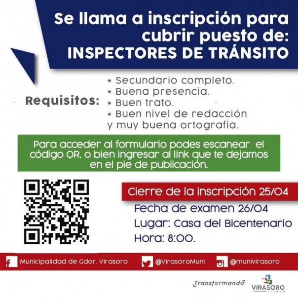 Atencion ¿Querés ser inspector de tránsito?
