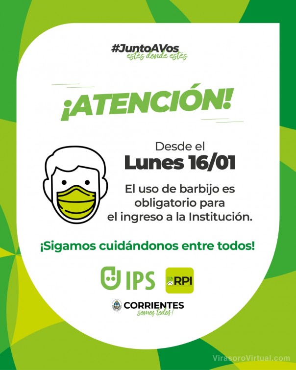 Retoman el uso obligatorio del barbijo para la atención en el IPS y el Registro de la Propiedad e Inmueble