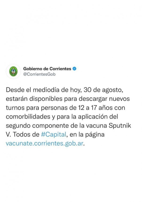 Se podrán descargar turnos para personas de 12 a 17 años con comorbilidades y segundo componente