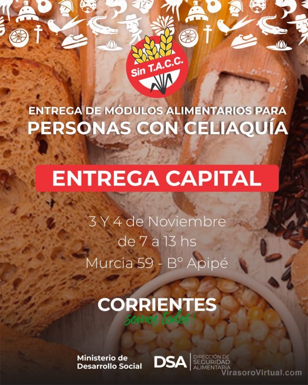 Se entregan módulos alimentarios para celíacos