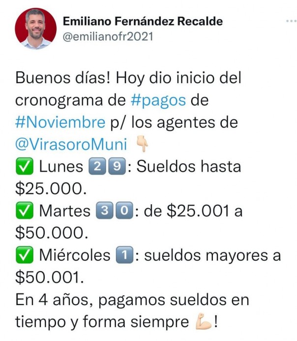 Anuncio del cronograma de sueldo municipal