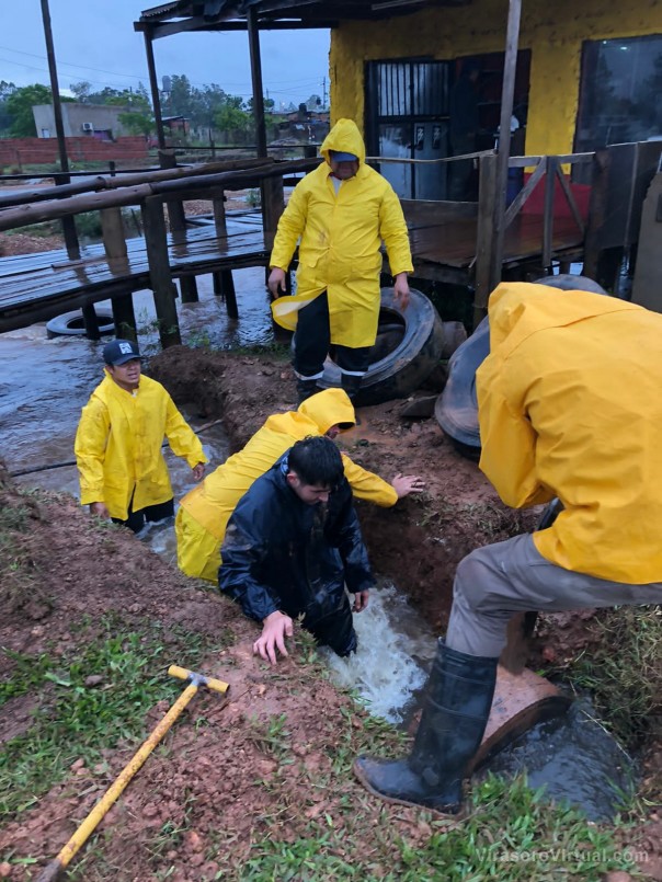 Trabajos en desagües y canales pluviales ante las intensas precipitaciones