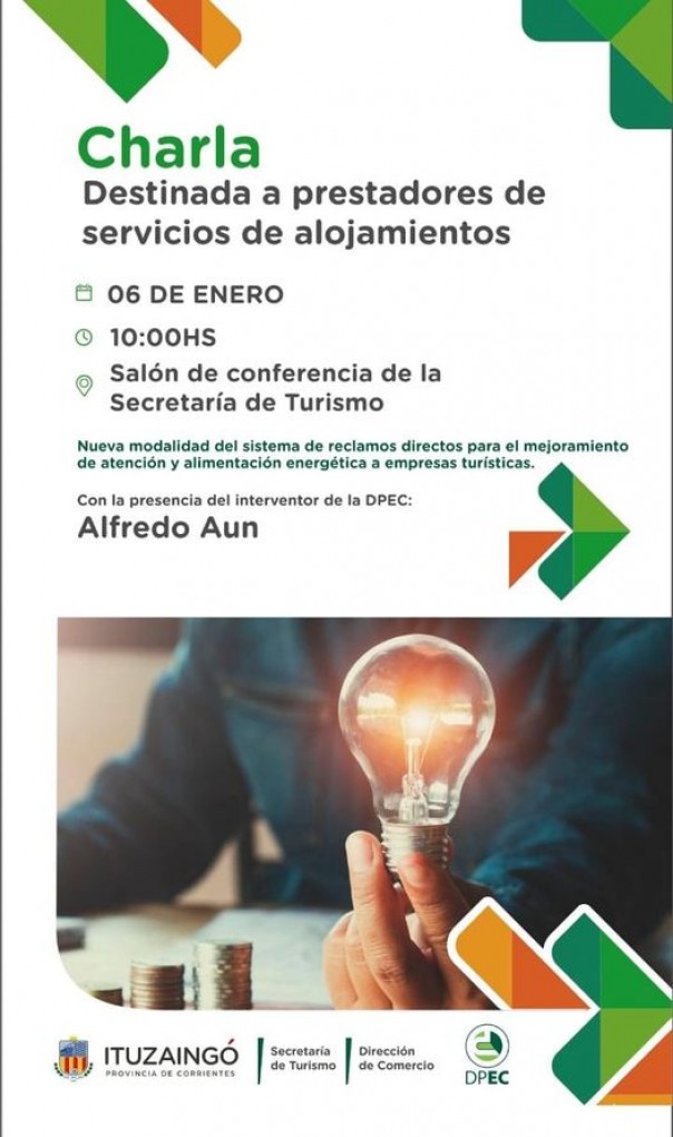 Charla destinada a prestadores de servicios de alojamientos en Ituzaingó