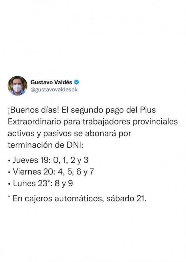 Provincia vuelca otros $1.250 millones, paga segundo tramo del adicional extraordinario y completa el adicional