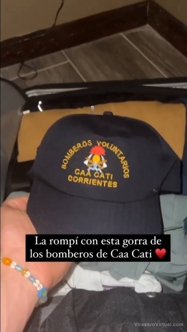 Maratea: "La rompí con esta gorra de los bomberos de Caá Catí"