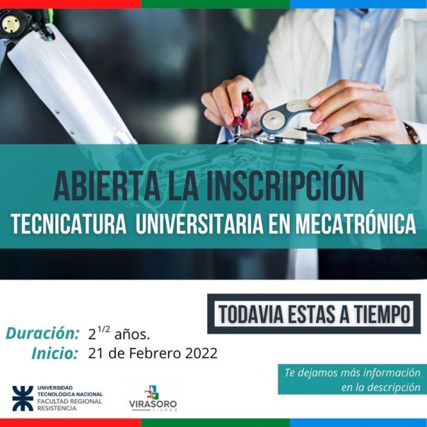 La Universidad Tecnológica Nacional ya abrió las inscripciones para la Tecnicatura Universitaria en Mecatrónica.