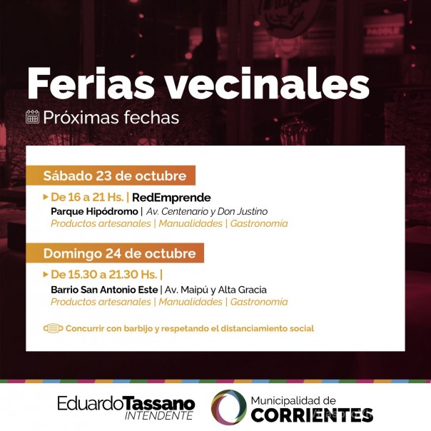 Este fin de semana las Ferias Vecinales estarán en el Parque Hipódromo y el barrio San Antonio Este