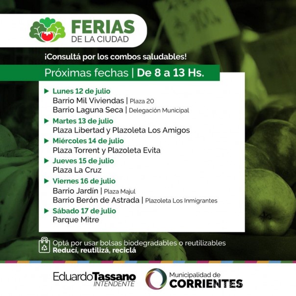 Las Ferias de la Ciudad recorrerán distintos barrios y plazas céntricas