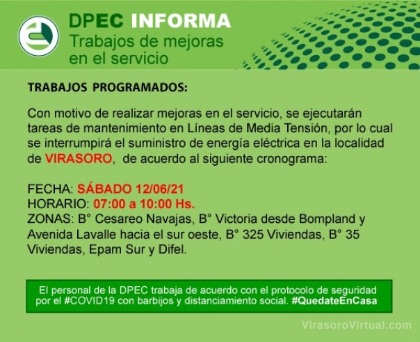 La DPEC realizará trabajos de mejoras en Virasoro