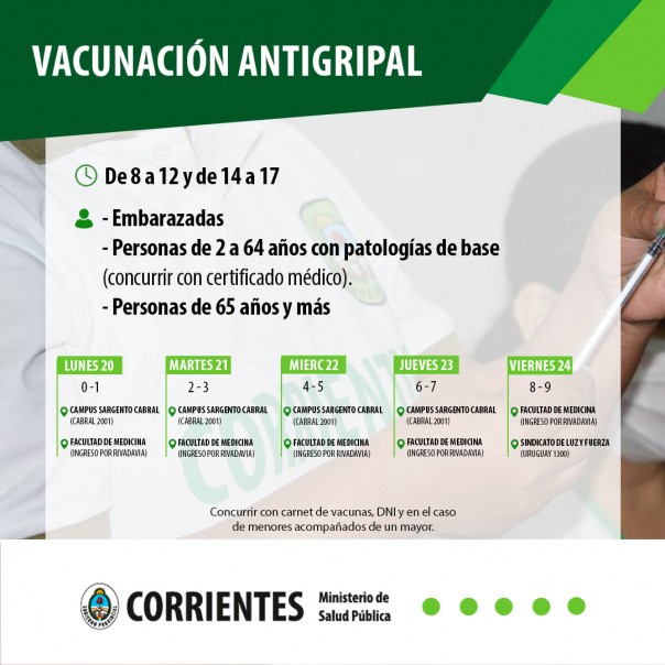 Salud Pública comunica cronograma de las vacunas contra el Covid-19 y la Antigripal