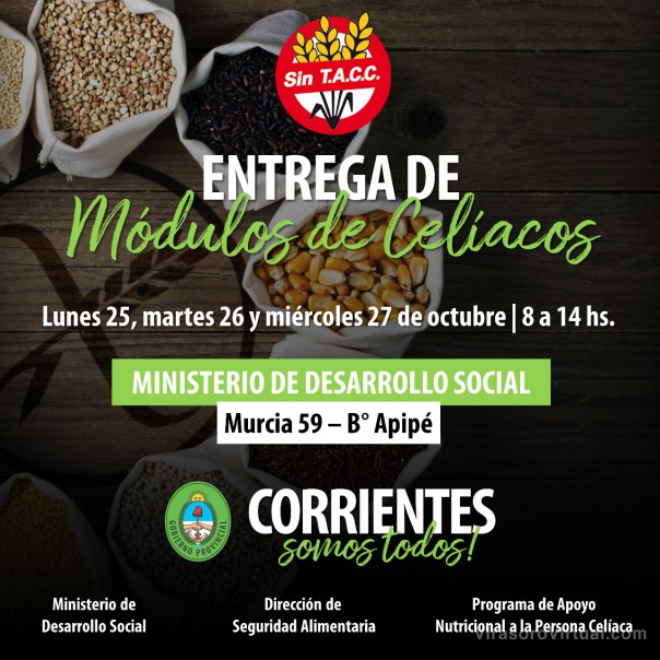 Se entregan Módulos Alimentarios para Celíacos