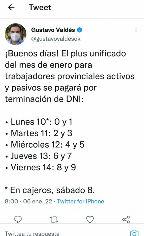 Comienza el pago del plus para trabajadores activos y pasivos provinciales