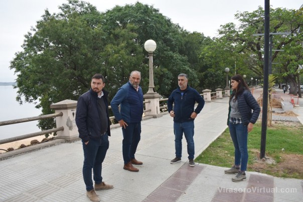 Polich constató la marcha de los trabajos de remodelación de la Costanera Gral. San Martín