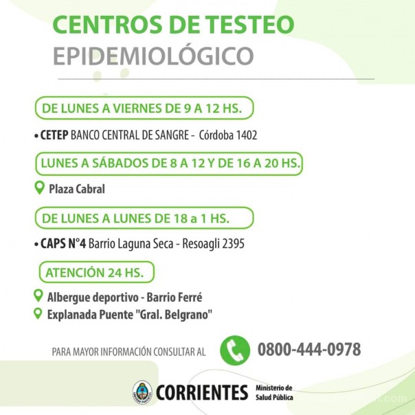 Salud Pública da a conocer los CETEP que funcionarán desde el 05 de enero