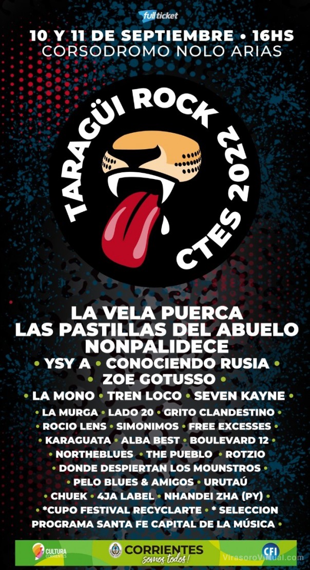 El Taraguí Rock 2022 se realizará el 10 y 11 de septiembre en el corsódromo Nolo Alias