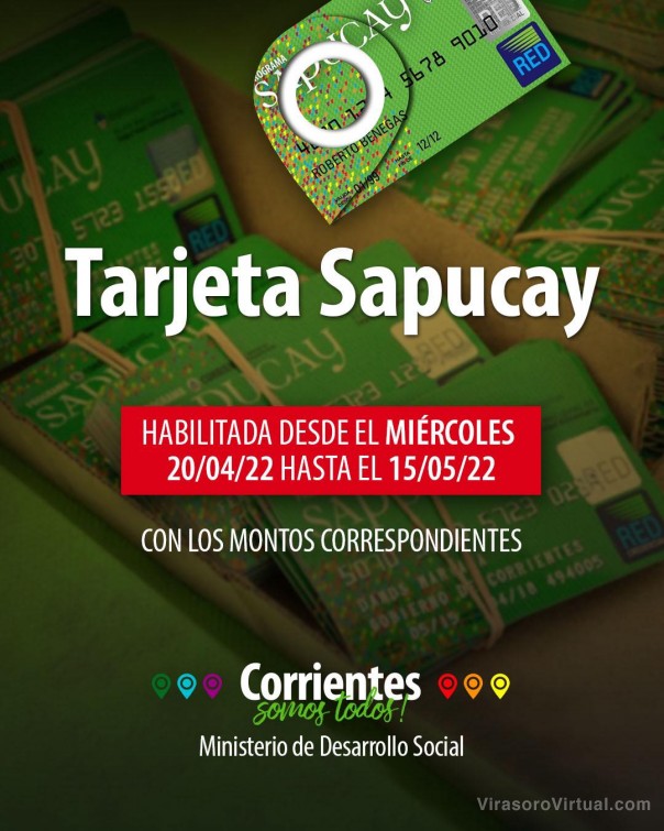 Desde este miércoles se habilitan las tarjetas Sapucay