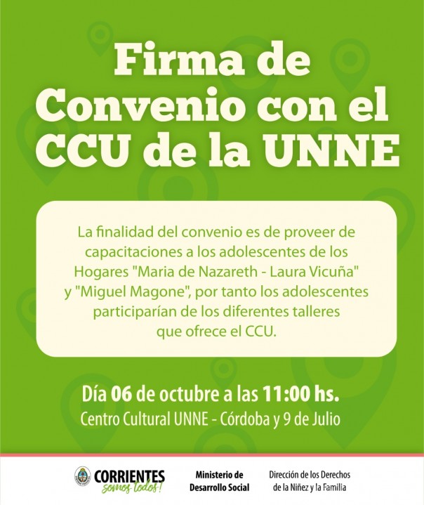 Mañana la Dirección de Niñez suscribirá un convenio con el Centro Cultural UNNE