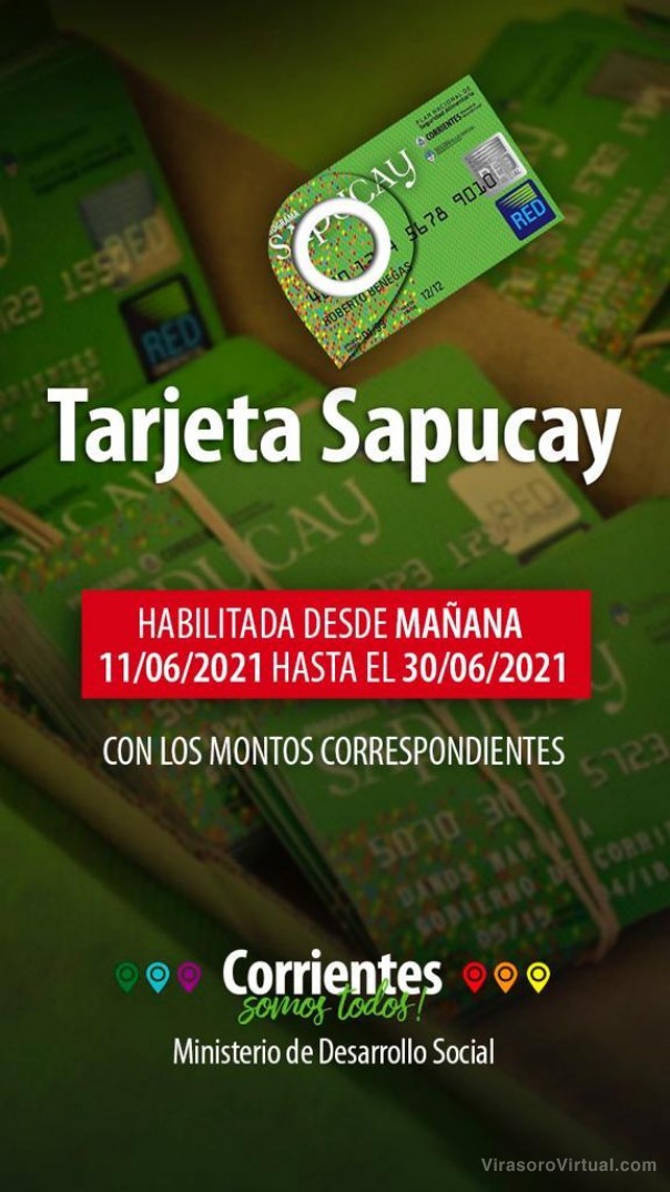 Desde este viernes 11 se habilitan las tarjetas Sapucay