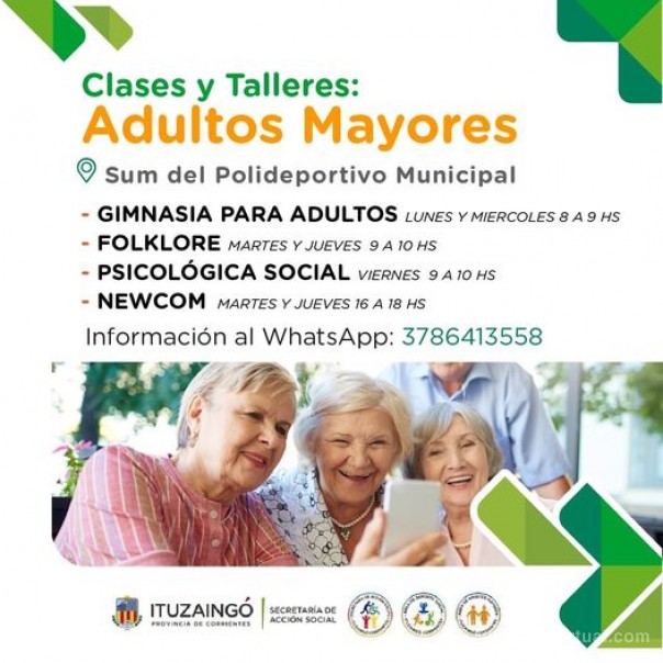 Clases y talleres: Adultos Mayores