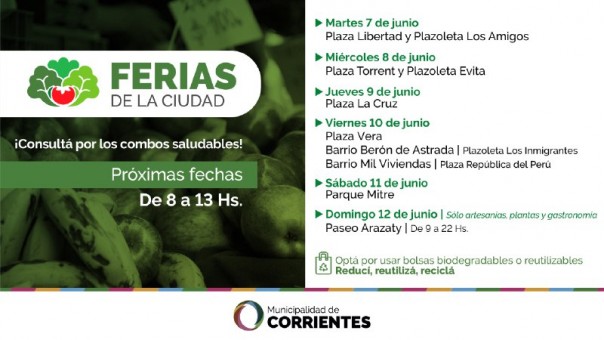 Con variedad de productos y múltiples ofertas, las Ferias de la Ciudad recorren los barrios y plazas céntricas