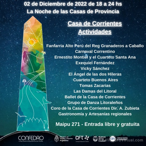 Corrientes estará presente en la 10º edición de la Noche de las Casas de Provincia en Buenos Aires