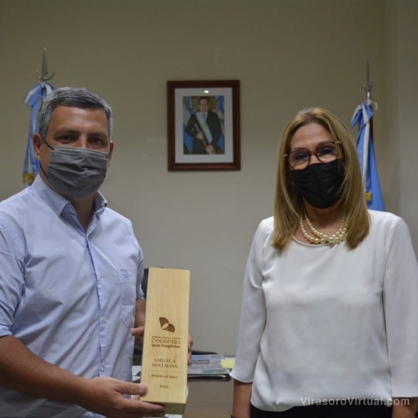 Ministra Práxedes López recibió a docente correntino finalista del Premio "Docentes que inspiran"