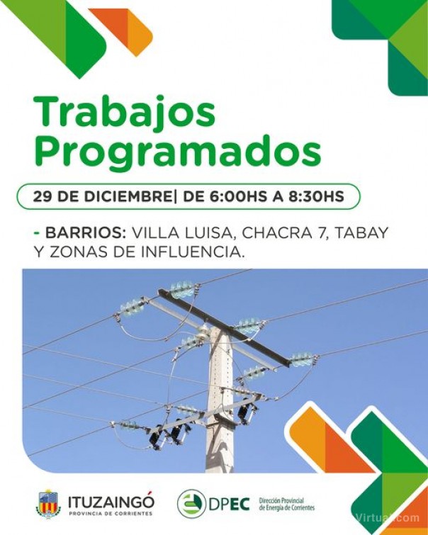 Atención vecinos de Villa Luisa, Chacra 7, Tabay y zonas de influencia